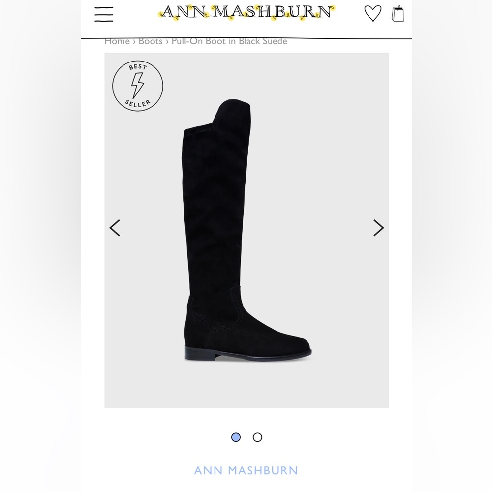 Ann Mashburn Knee High Suede Pull On Boot - NWT, size 39.5, Black